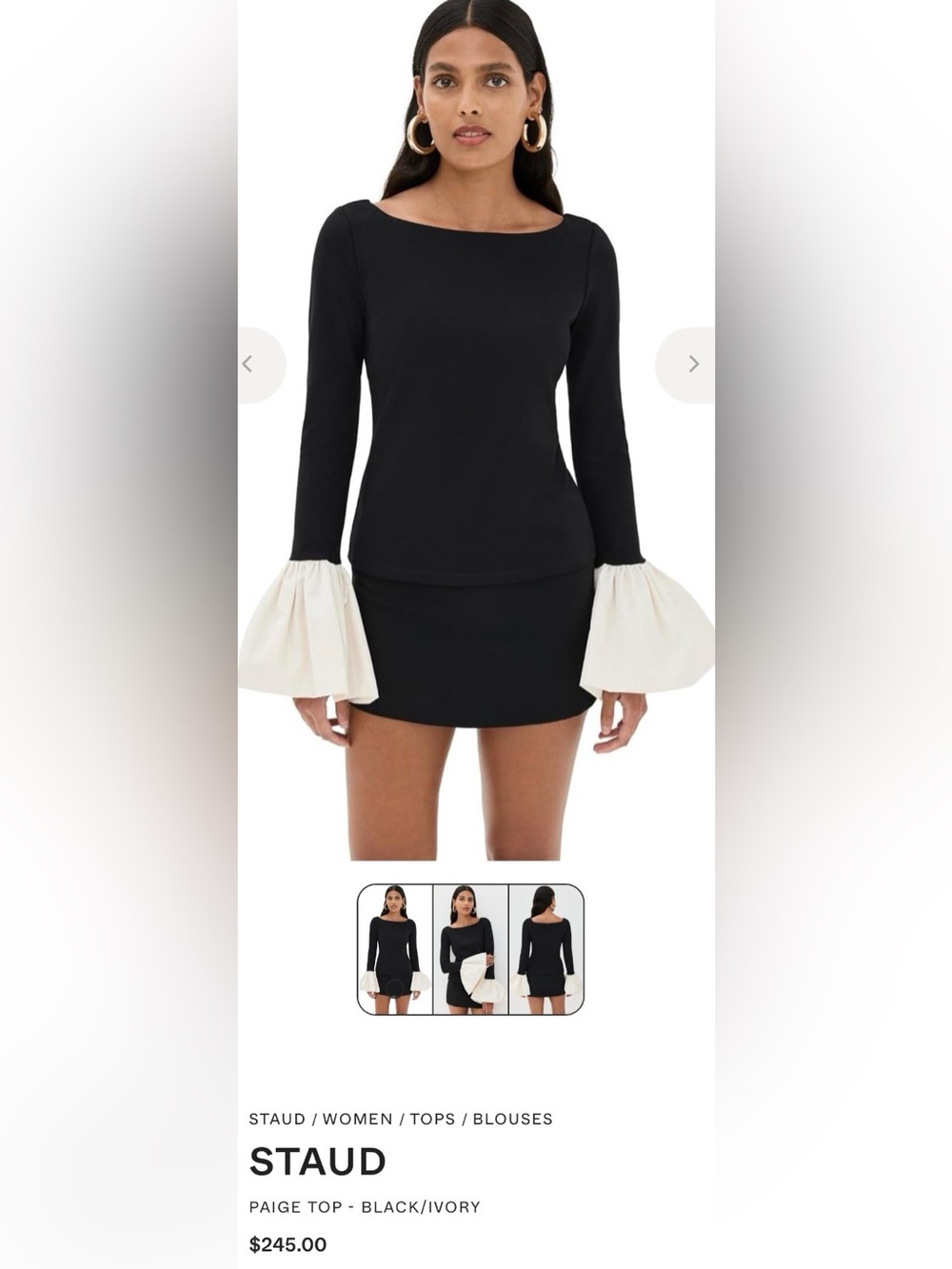 STAUD Cuff sleeve top